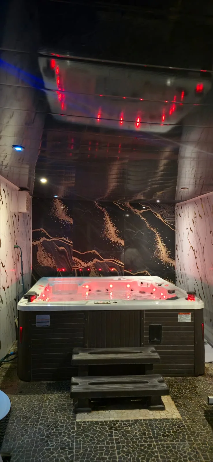 A treatment room with warm lighting
